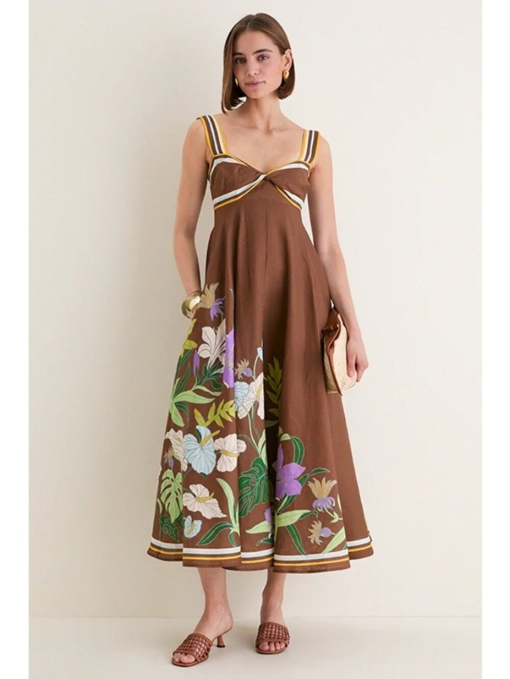 ALEMAIS Alfie Twist Sundress Chocolate Size 4 NWT